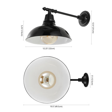 Wallace 12.25" Farmhouse Industrial Indoor/Outdoor Iron LED Victorian Arm Outdoor Sconce